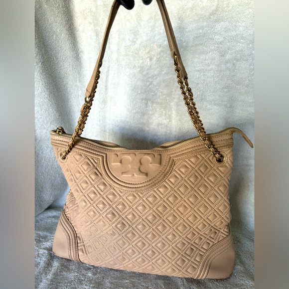 Tory Burch Handbags - Tory Burch Fleming Quilted Leather Tote Bag Bedrock